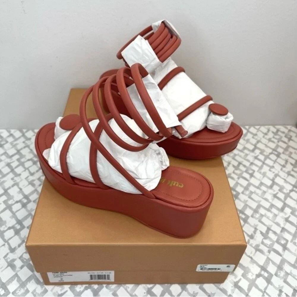 Cult Gaia Alba size EU 36.5 (US 6.5) Platform Sandals in Jasper (Rose Pink) - Picture 3 of 6